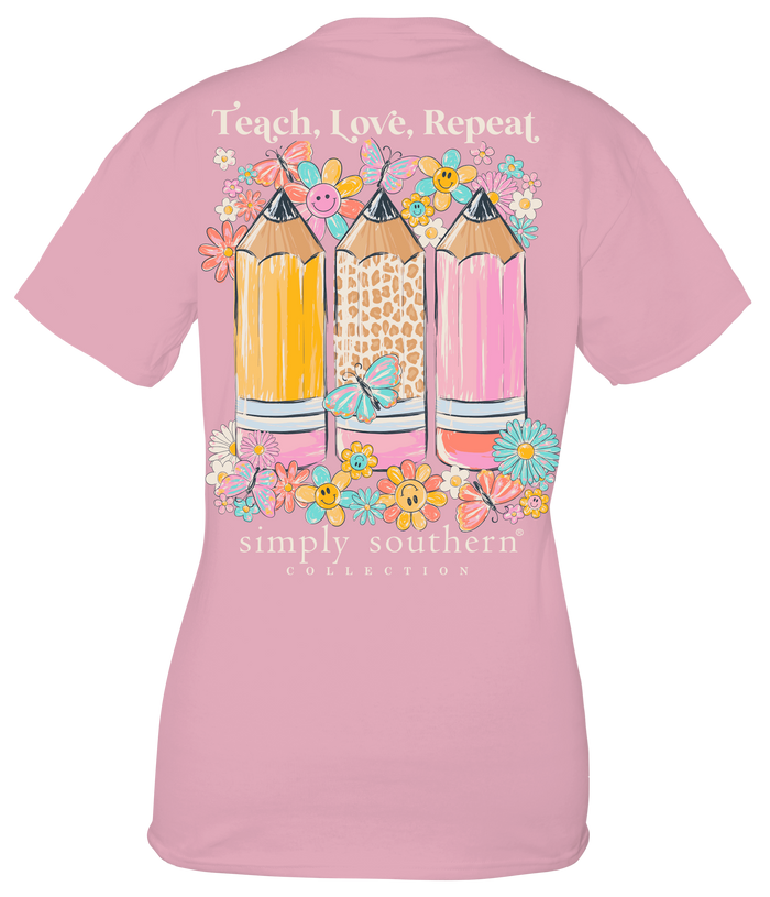 844- Teach, Love, & Repeat Short Sleeve T-Shirt by Simply Southern