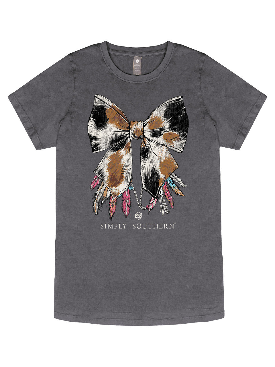 Cowhide Bow Short Sleeve T-Shirt by Simply Southern