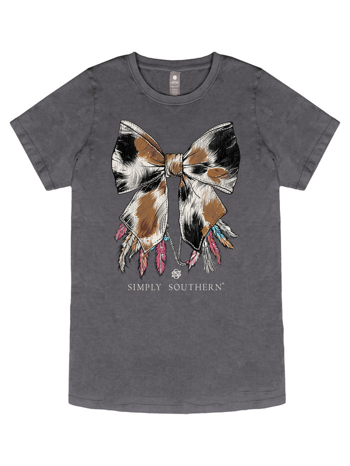 Cowhide Bow Short Sleeve T-Shirt by Simply Southern