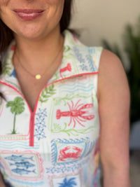 Sea Patch UPF 50 Resort Zip Collar Dress by Simply Southern