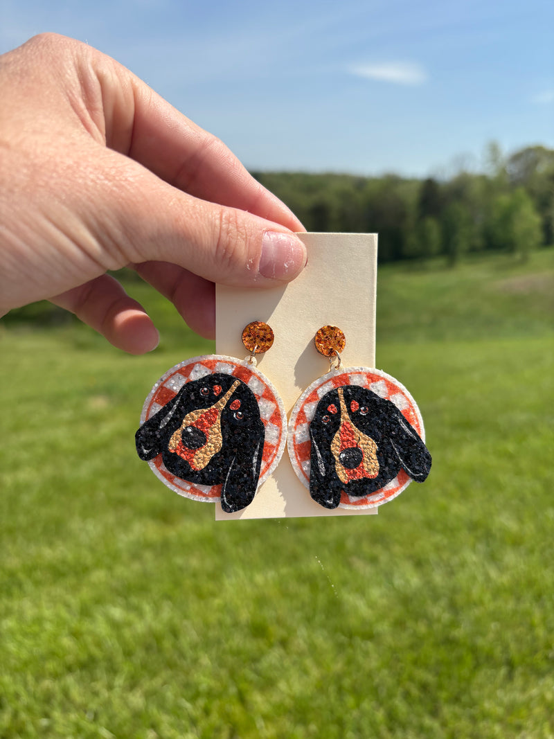 Smokey Checkered Circle Earrings *TN COLLECTION*