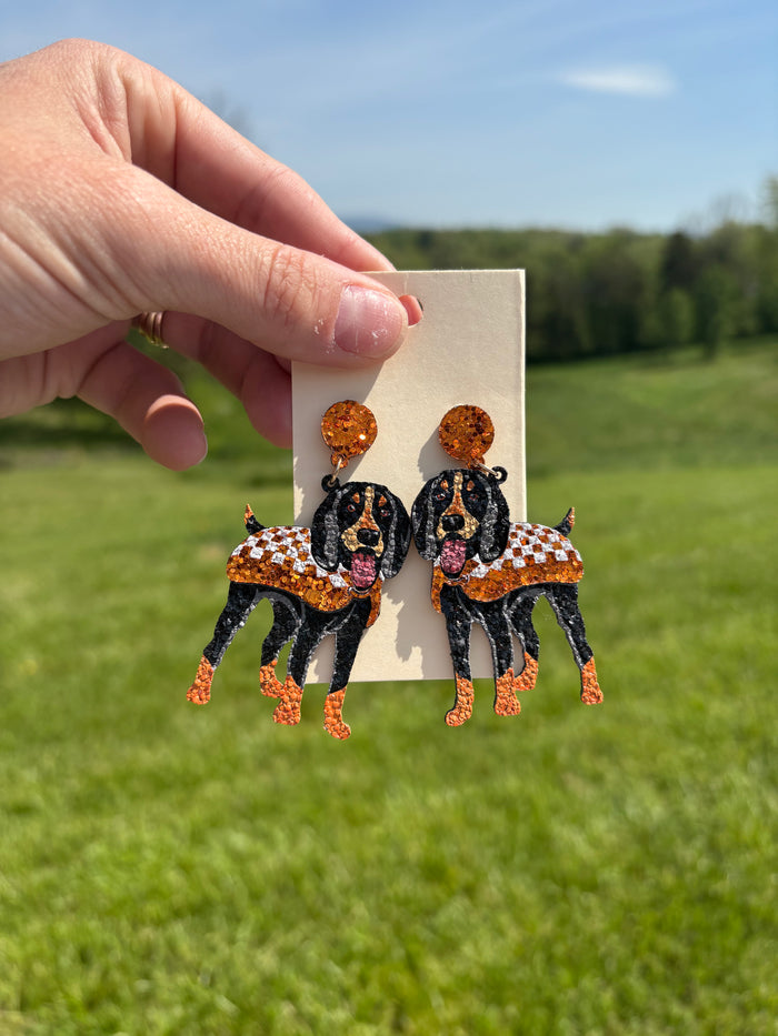 Smokey Standing Glitter Post Back Earrings *TN COLLECTION*