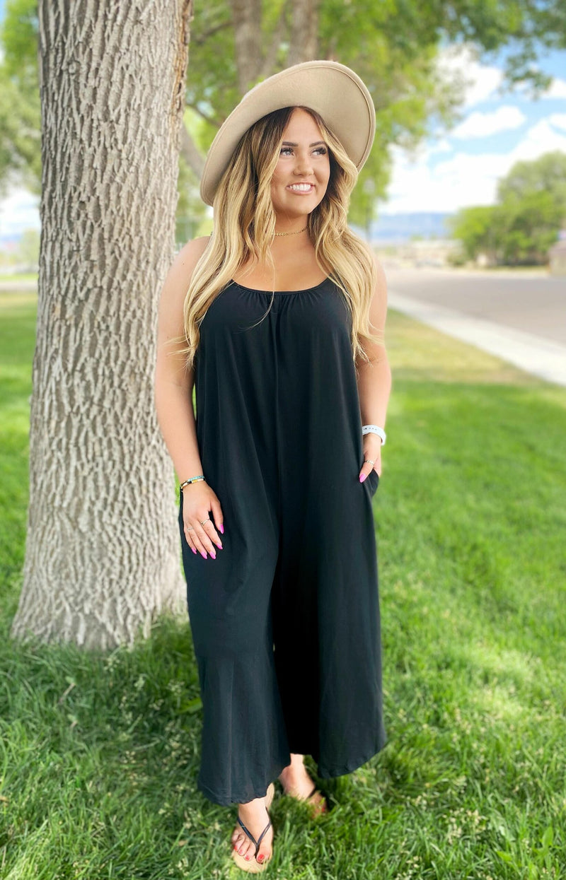 9056- Black Baggy Romper