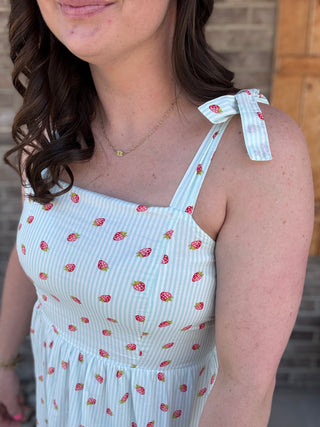 Strawberry Stripe Maxi Dress by Simply Southern