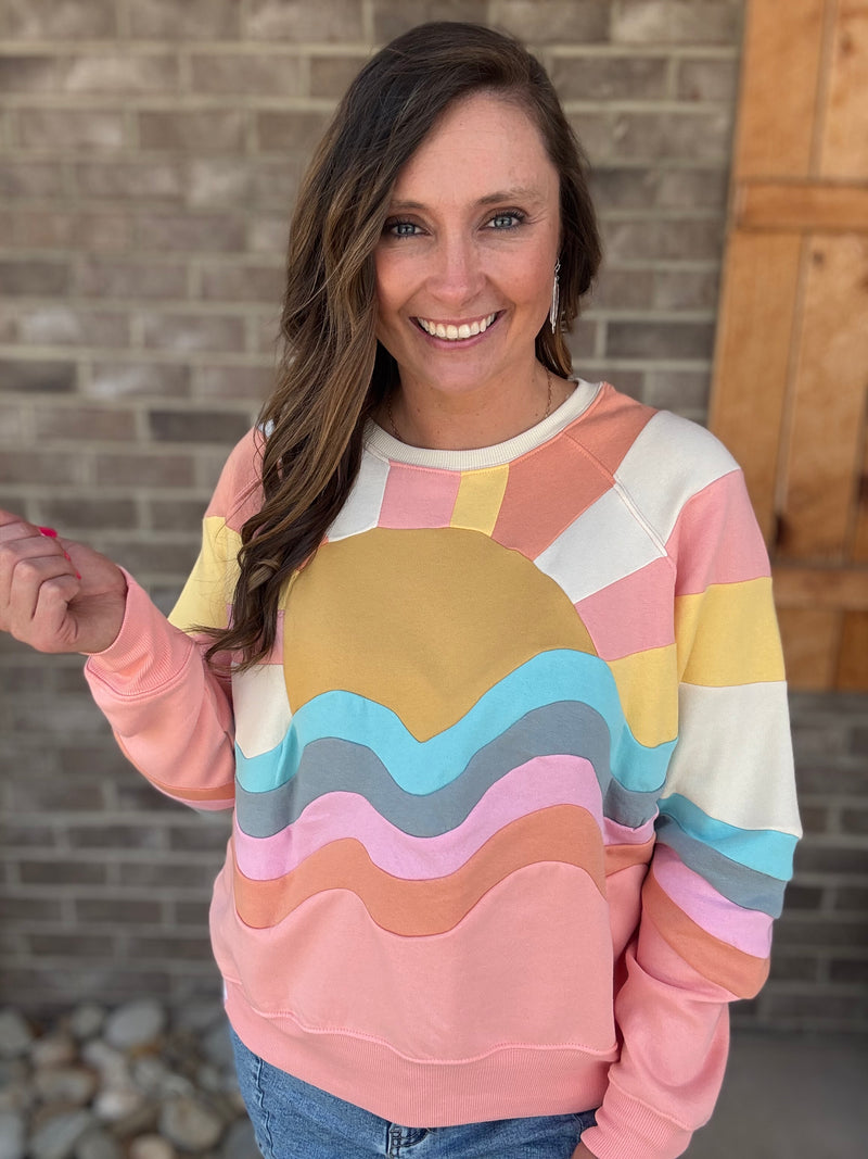 Sunset Waves Pullover by Simply Southern