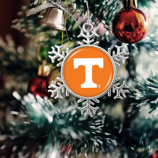University of Tennessee Volunteers Snowflake with Team Logo Christmas Ornament