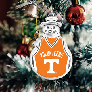 University of Tennessee Volunteers Snowman with Basketball Jersey Christmas Ornament