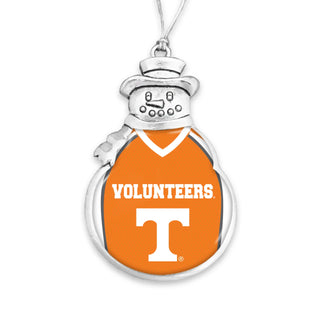 University of Tennessee Volunteers Snowman with Football Jersey Christmas Ornament