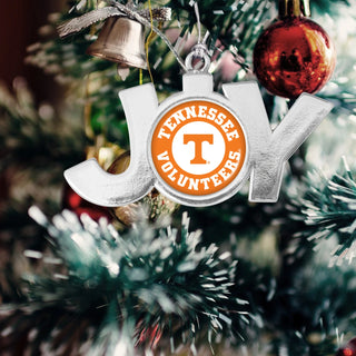 University of Tennessee Volunteers Joy with Circle Team Logo Christmas Ornament