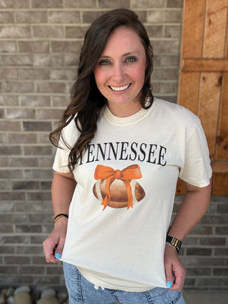 Tennessee Football Tee with Orange Bow * TN COLLECTION*