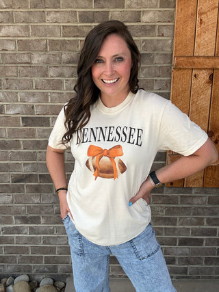 Tennessee Football Tee with Orange Bow * TN COLLECTION*