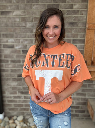 Orange Tennessee Southern Split Oversized Band Tee *TN COLLECTION*