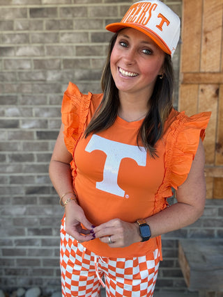 Tennessee Sequin Ruffle Sleeve Pullover Top *TN COLLECTION*