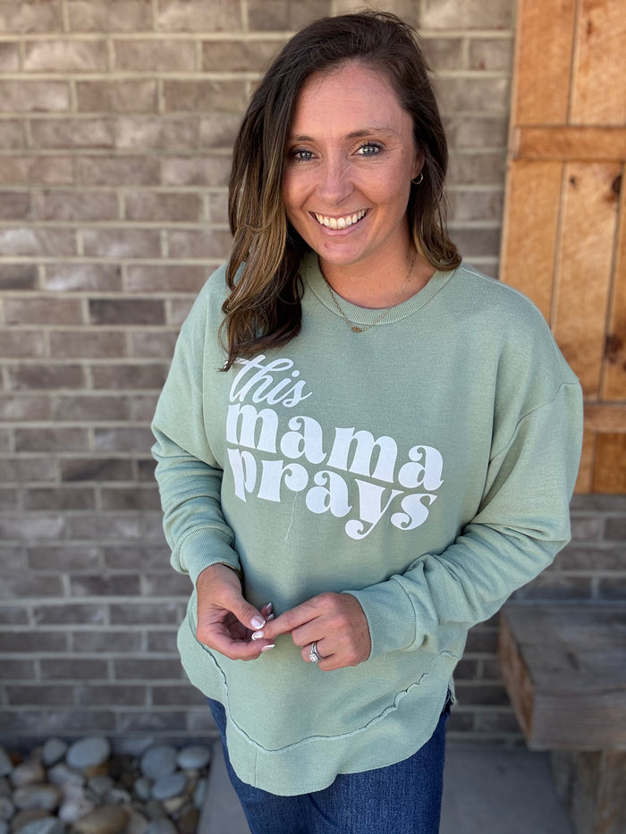 This Mama Prays Poncho Fleece Pullover by Royce