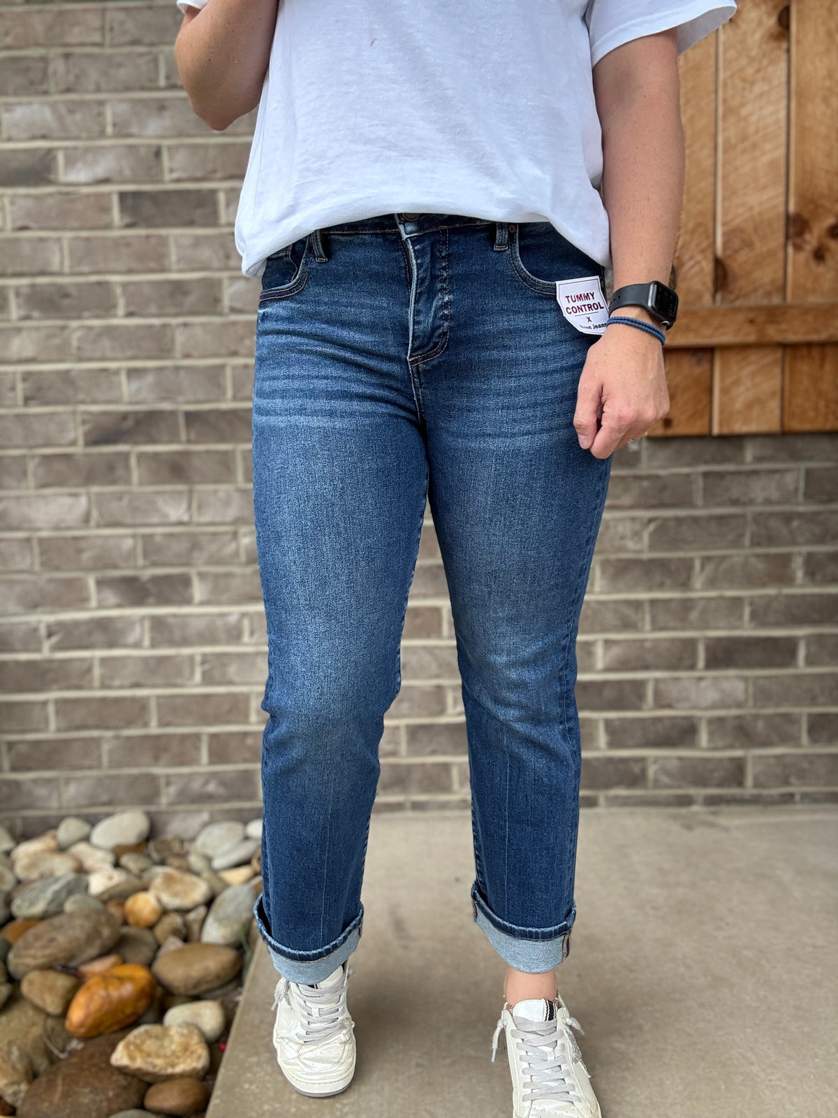 Tummy Control High Rise Crop Straight Legs by Risen