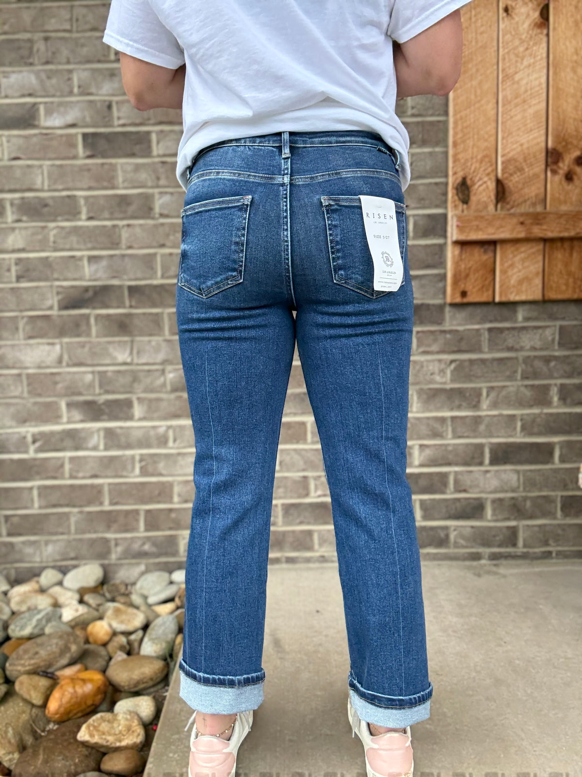 Tummy Control High Rise Crop Straight Legs by Risen