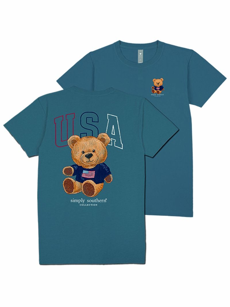 USA with Bear Short Sleeve T-Shirt by Simply Southern