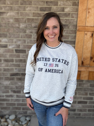 Vintage United States of America Crew Pullover by Simply Southern