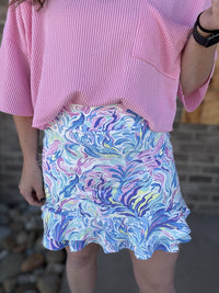 Water Color Pattern Skort by Simply Southern