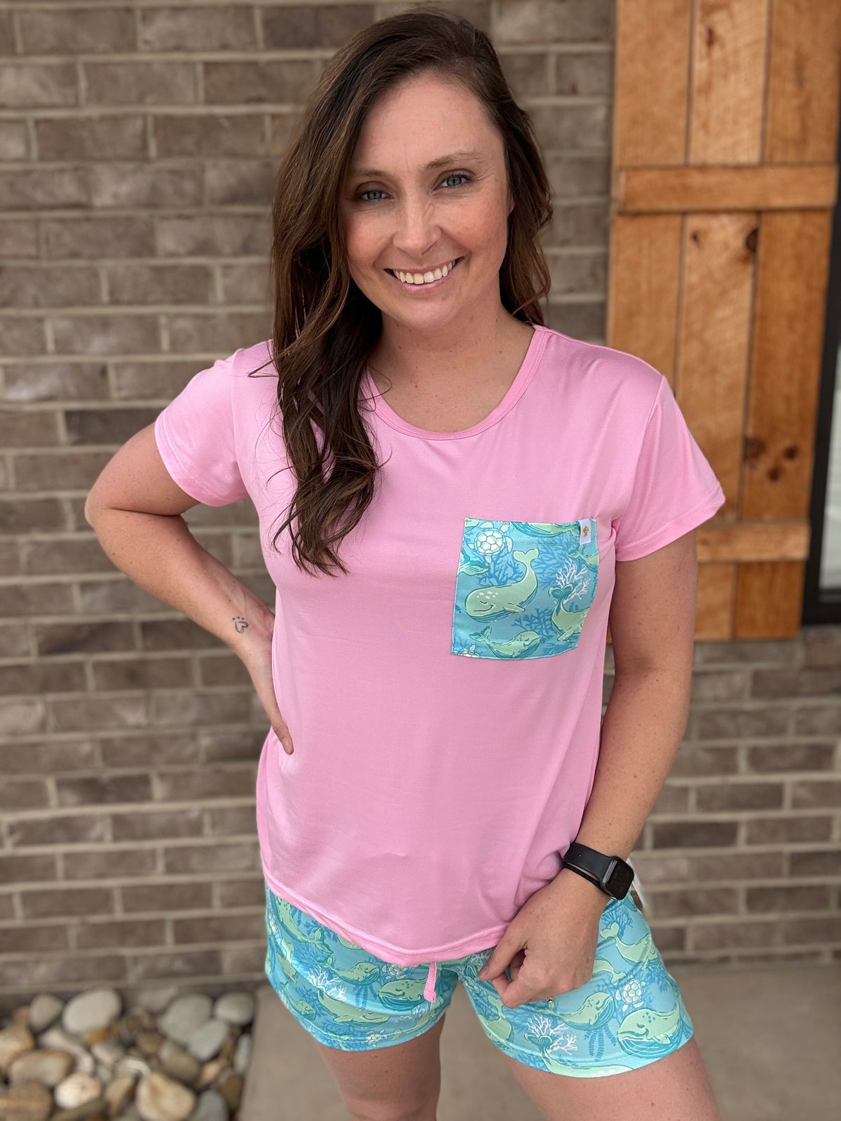Whale T-Shirt Pajama Set by Simply Southern