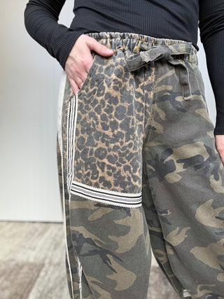 Wild Mix Camo & Leopard Jogger Pants by POL