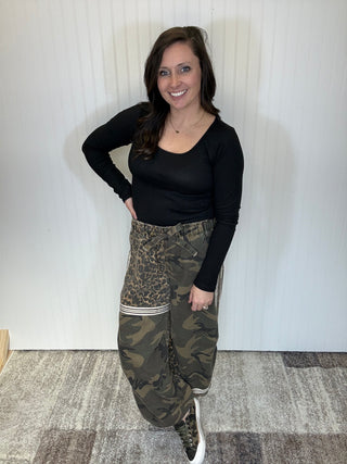 Wild Mix Camo & Leopard Jogger Pants by POL