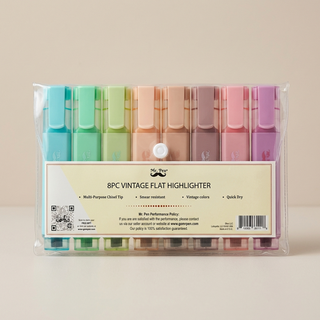Vintage Highlighters 8 Pack Chisel Tip