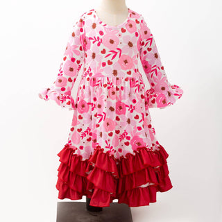 Cherry Poppy Maxi Girls Dress by Clover Cottage