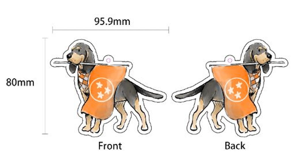 Bluetick Coonhound Dog Carrying Flag Tennessee Air Freshener