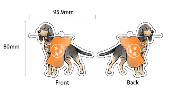 Bluetick Coonhound Dog Carrying Flag Tennessee Air Freshener