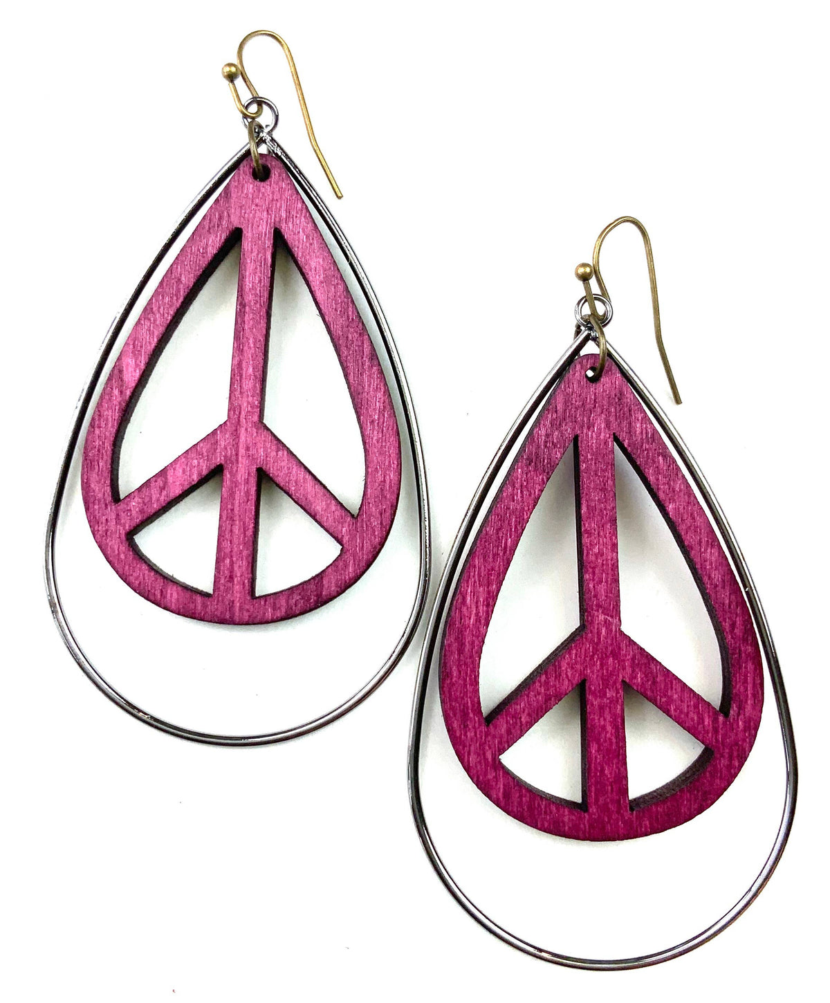 Tie Dye Peace Sign Teardrop / Purple
