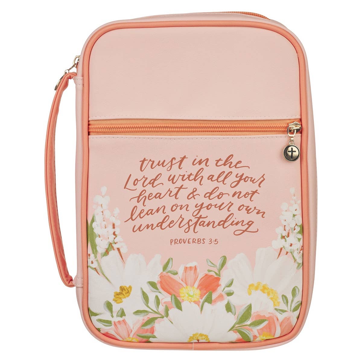 Bible Cover Fashion Pink Floral Trust in The Lord Prov. 3:5: Large