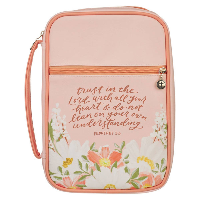 Bible Cover Fashion Pink Floral Trust in The Lord Prov. 3:5: Large