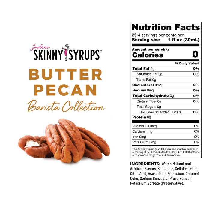 Sugar Free Butter Pecan 750ml - Skinny Syrup