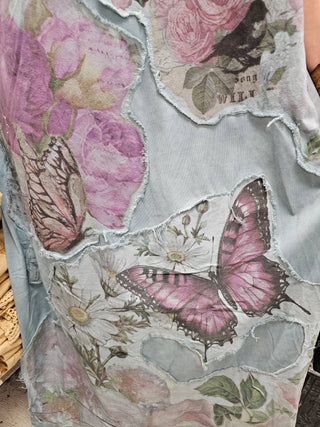 Blue Butterfly T-shirt Dress