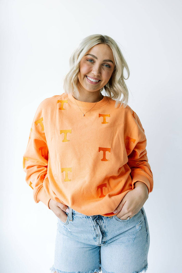 Orange Tennessee Ritter Repeat Lantern Sleeve Crew *TN COLLECTION*