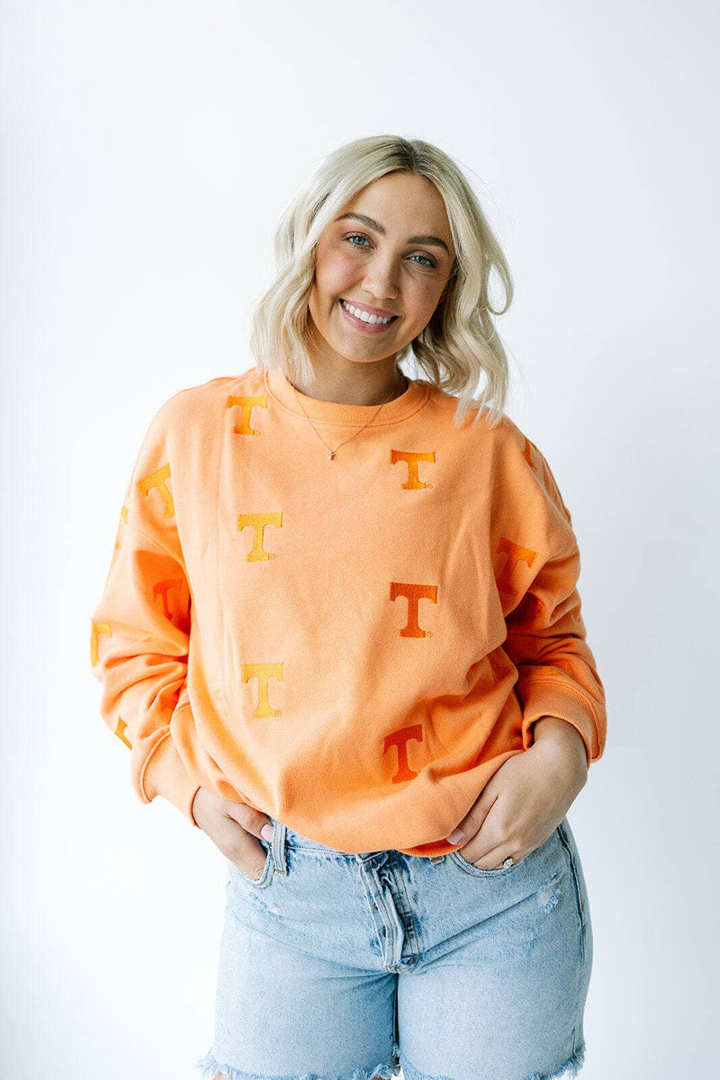 Orange Tennessee Ritter Repeat Lantern Sleeve Crew *TN COLLECTION*