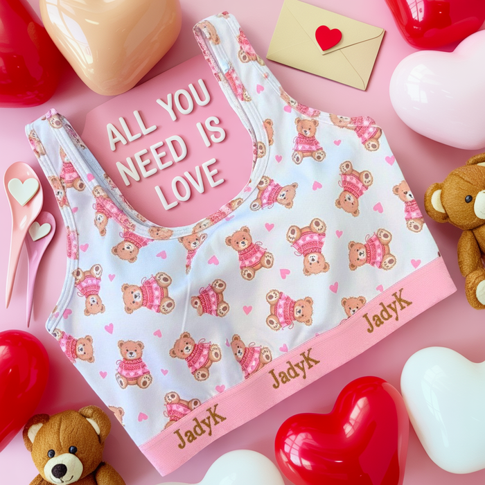 Arya Bralette Valentine Print Collection | JadyK: Teddy Bear