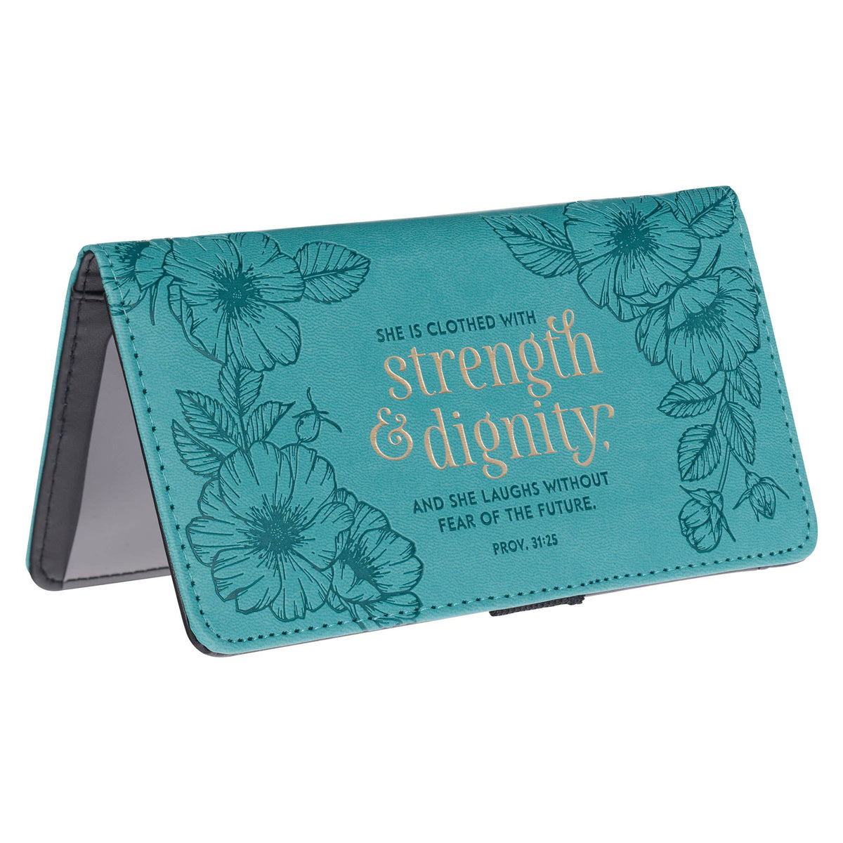 3416- Checkbook Wallet Teal Strength & Dignity Prov. 31:25