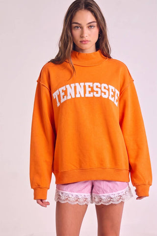 TENNESSEE Embroidered Sweatshirt | Orange & White