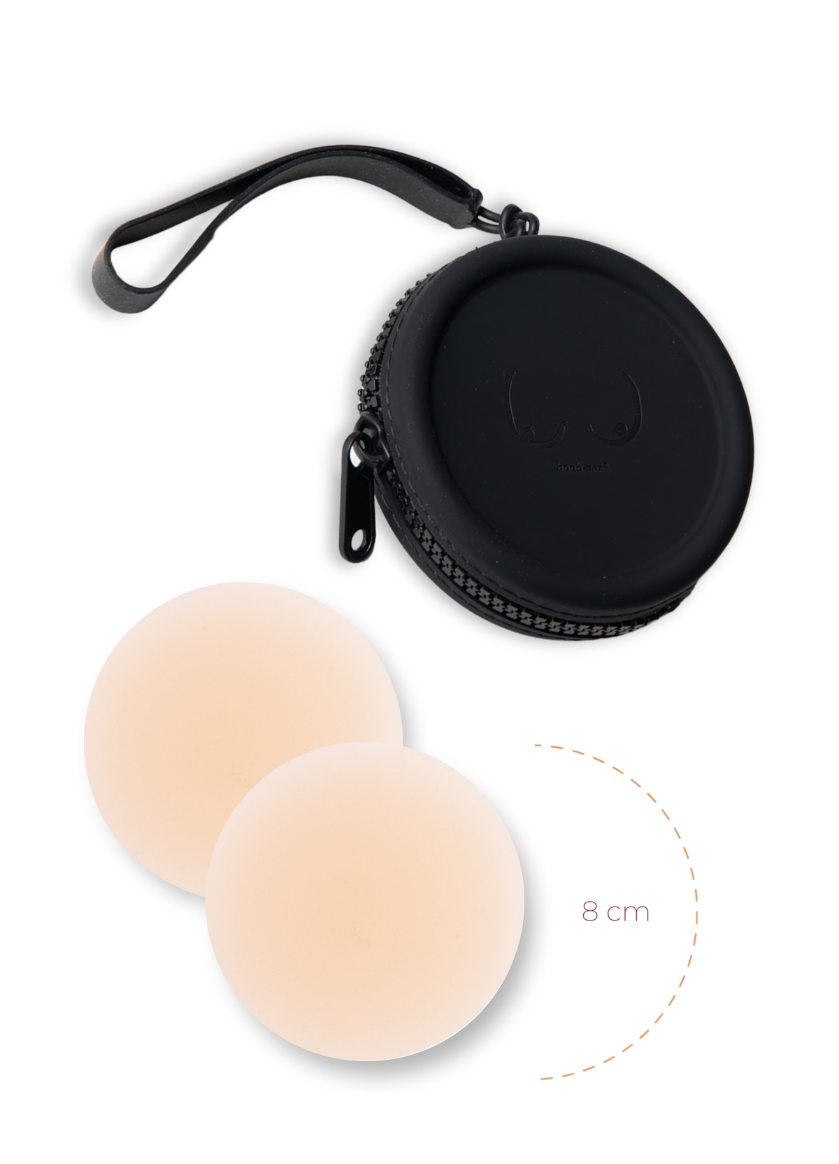 Silicone Travel Case + x1 Pair of "Headlight Hiders": Dusty Pink / 8cm / Light Tint