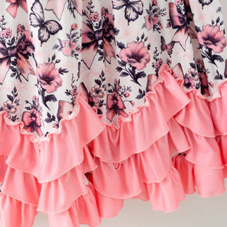 Blushing Butterfly Maxi Girls Dress by Clover Cottage
