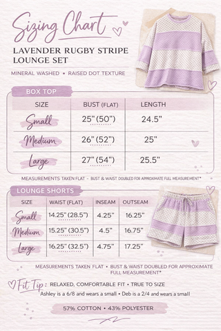 Lavender Rugby Stripe Mineral Washed Set by Easel