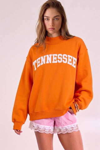 TENNESSEE Embroidered Sweatshirt | Orange & White