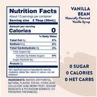 Naturally Sweetened Vanilla Bean Syrup - 375ml