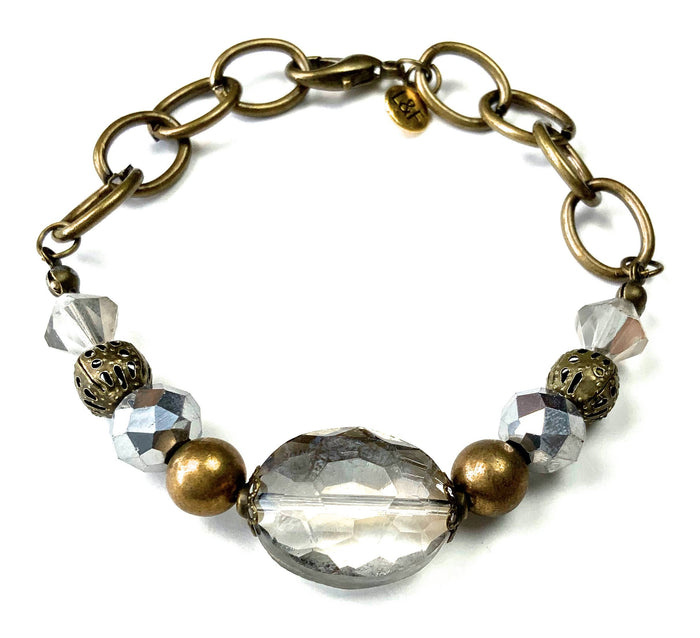 Beaded w/Chain & Clasp Bracelet