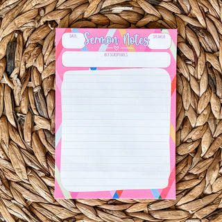 Bright Sermon Notes Double-Sided 5x7 Notepad=