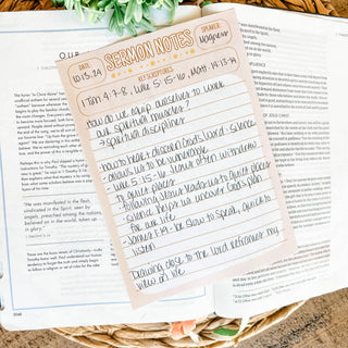 Boho Sermon Notes Double-Sided 5x7 Notepad