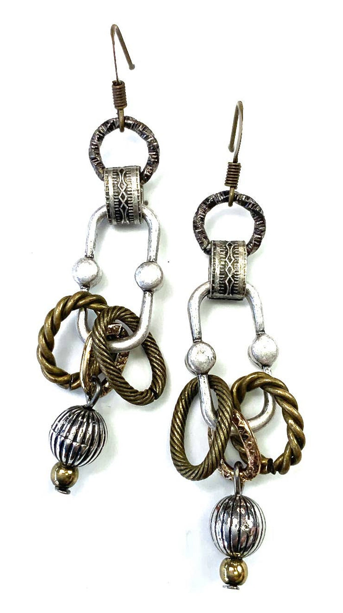 Fancy Links Dangle Earrings