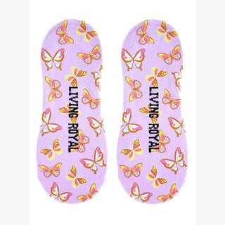 No-Show Liner Socks - Butterflies - Pink